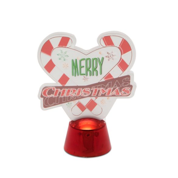 Weihnachtlicher LED-Tischdeko - Glänzender Sockel - Herz - 11 cm 3 Stk