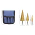 Stufenbohrer, Stufenbohrer-Set, Stufenlochbohrer (3 Stück) - Mit Geschenk-Aufbewahrungstasche