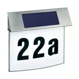   Hausnummernschild, solargespeistes Hausnummernschild, leuchtendes Hausnummernschild