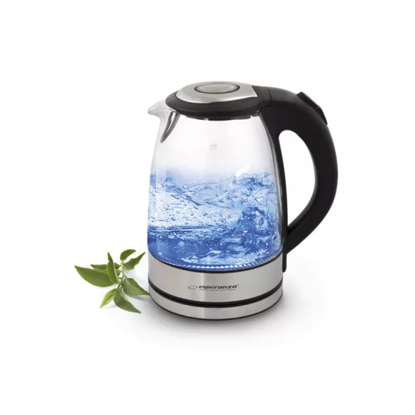 Eleganter Elektrischer Wasserkocher aus Glas mit LED-Lichteffekten 1,7 L Yosemite - Esperanza - EKK012