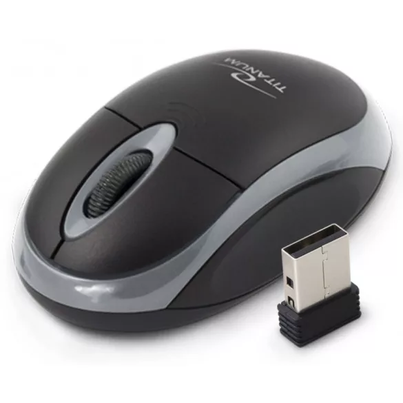 Titanum kabellose 2.4GHz optische Maus mit 3D USB-Anschluss - schwarz