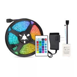 5 Meter RGB LED-Streifen mit Netzteil und Fernbedienung