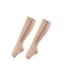 Beige Kompressionsstrümpfe mit Reißverschluss L/XL
