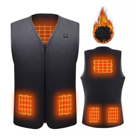 Amaz Lux schwarze unisex beheizbare Weste EU/4XL