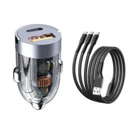   120 W Auto-Ladegerät-Set, Zweifach-Auto-Ladeadapter + Ladekabel