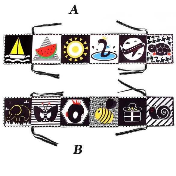 Kontrastreiches Stoffbuch für Babys