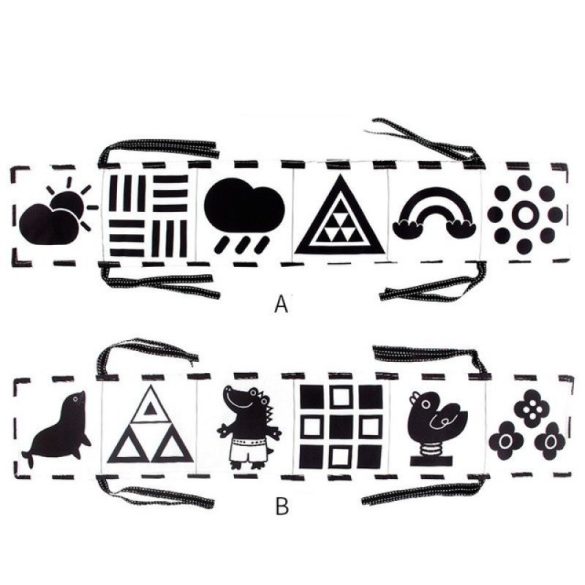 Kontrastreiches Stoffbuch für Babys