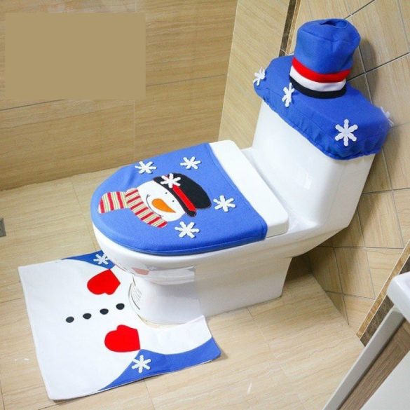 Weihnachtliches WC-Sitzbezug-Set