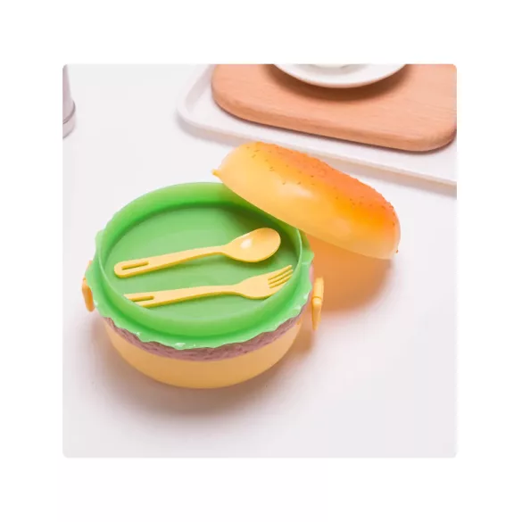Mikrowellengeeignete Hamburger-förmige Doppeldecker-Lunchbox