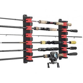 Wandmontierte Angelrutenhalterung mit 6 Löchern