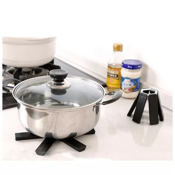 Hitzebeständiger, faltbarer, rutschfester Pfannen- und Topfuntersetzer