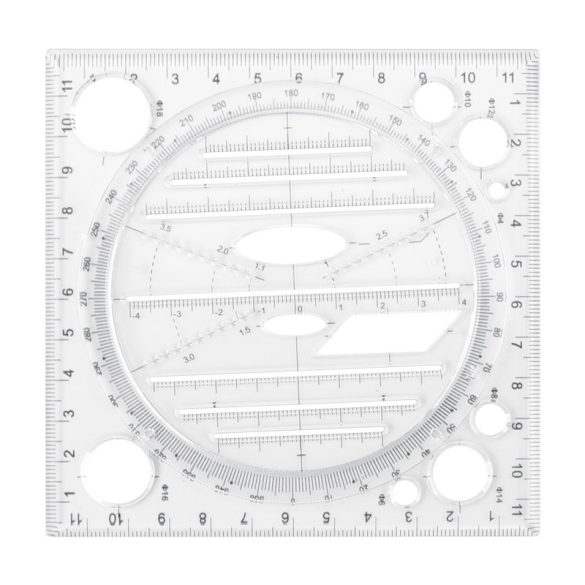 Designer-Lineal, Künstler-Lineal, Multifunktionales drehbares Zeichnenlineal