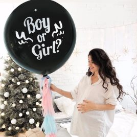 Boy or Girl Ballon, Babyparty Luftballon mit Konfetti