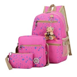   Schulrucksack-Set 3-tlg (Rucksack, Umhängetasche, Kosmetiktasche)