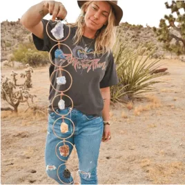   Chakra Wanddekoration und Meditationswerkzeug aus 7 rohen Kristallen