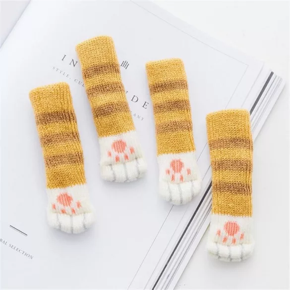 Stuhlbein-Socken mit Katzenpfoten (4 Stk.)