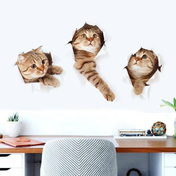 3D Katzenaufkleber