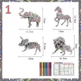 Färbbares 3D-Puzzle
