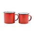 Emaillierter Becher 9 cm 450 ml rot-weiß