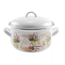 Lavendel Emaillierter Topf 20 cm + Deckel