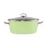 Grüner Elite emaillierter Topf 26 cm + Glasdeckel