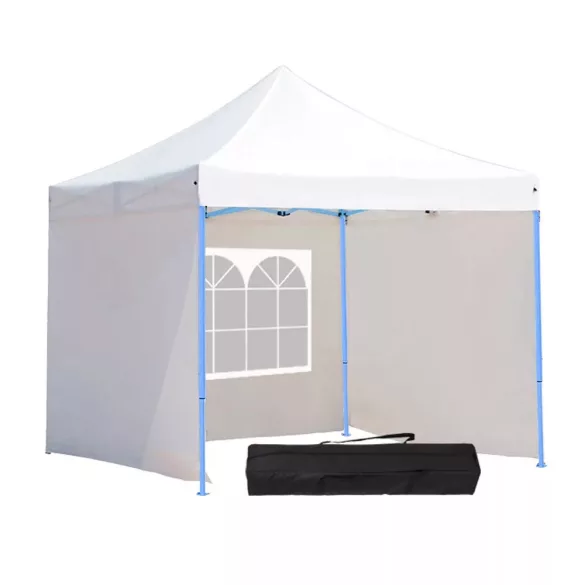 Faltbarer Gartenpavillon, 3 Wände und Tragetasche 2,9x2,9 m, weiß