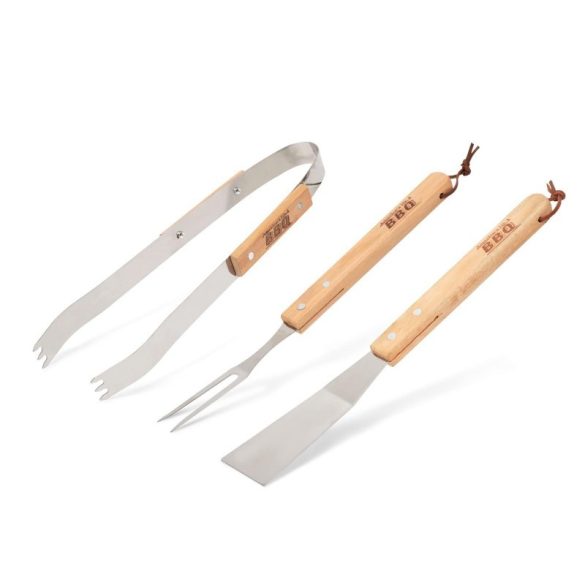 Grillwerkzeug-Set, 3-teilig, mit Holzgriff
