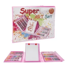 Künstler-Set in rosa Tasche, 208-teilig
