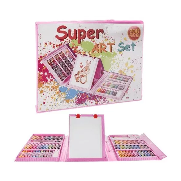 Künstler-Set in rosa Tasche, 208-teilig