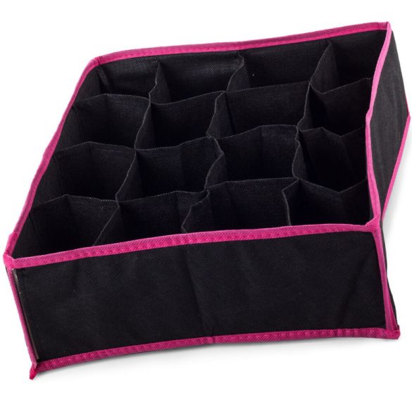 16-Fächer Schubladenorganizer (schwarz-rosa)
