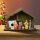 Weihnachtliche Tischdekoration mit Krippe (Keramik und Holz)