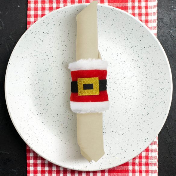 Weihnachtlicher Serviettenring im Nikolauskostüm (2er-Pack)
