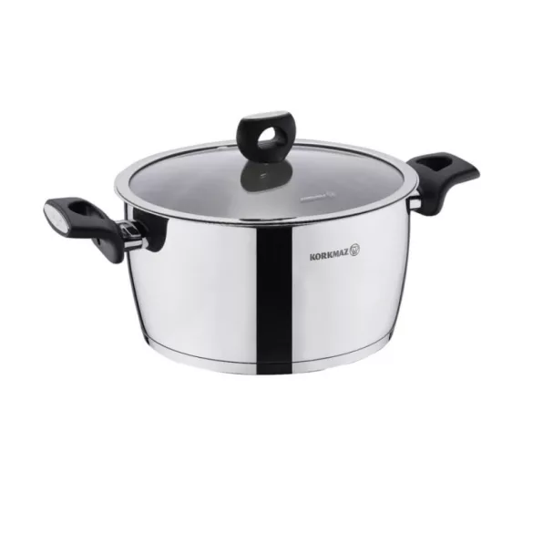 Nora-Inox Kochtopf mit Glasdeckel (24 × 13 cm)