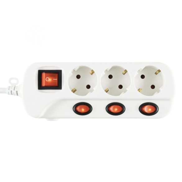 Somogyi Home Steckdosenleiste, mit Schalter (NVK 03K-3/WH/1,5)