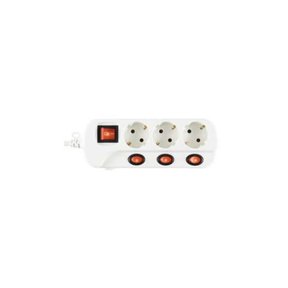 Home - 3-fach Steckdosenleiste mit Schalter, 1,5m (NVK 03K/WH)