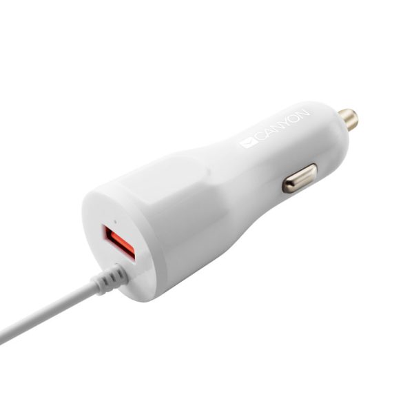 Auto-Ladegerät mit USB-Eingang und integriertem Lightning-Kabel