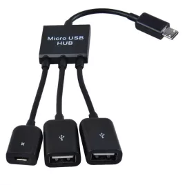 3-in-1 Micro USB HUB DOPPEL USB 2.0 OTG ADAPTER