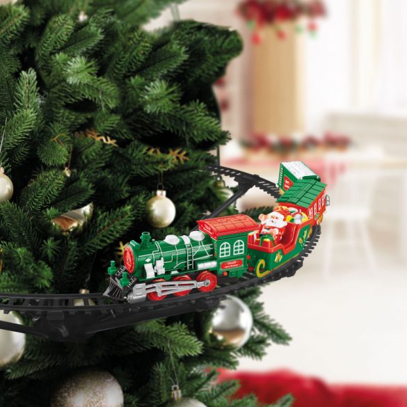 Bewello Weihnachtsbaum Eisenbahn - spielt Musik, leuchtet - batteriebetrieben