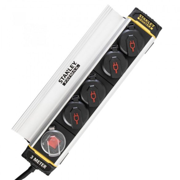 STANLEY 4-fach Steckdosenleiste mit Schalter, klippbar