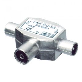 Koax-Verteiler, 1 Buchse - 2 Stecker, Metall
