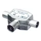 Koax-Verteiler, 1 Buchse - 2 Stecker, Metall