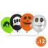 Familien-Halloween-Luftballon-Set - 4 Arten - 12 Stk./Packung