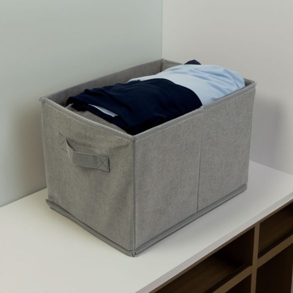 Bewello Stoff-Aufbewahrungsbox - 32 x 22 x 22 cm - grau