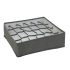 Bewello Stoff-Aufbewahrungsbox - 32 x 32 x 10 cm - 24 Fächer - grau