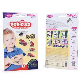 Tytoo Fahrzeuge Tattoo-Aufkleber Set - 53 Stk./Packung