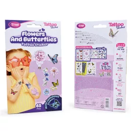   Tytoo Schmetterlinge und Blumen Tattoo Aufkleber Set - 65 Stück / Packung