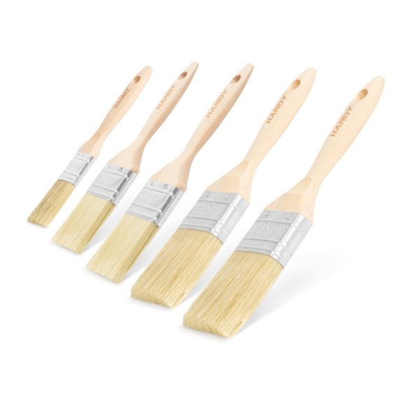 Handy Malerpinsel-Set, Holz - 5 Stk - 1x1 / 2x1,5 / 2x2