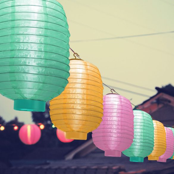 Garden of Eden Solar-Lampion - 3 Farben - kaltweiße LED - 21 cm
