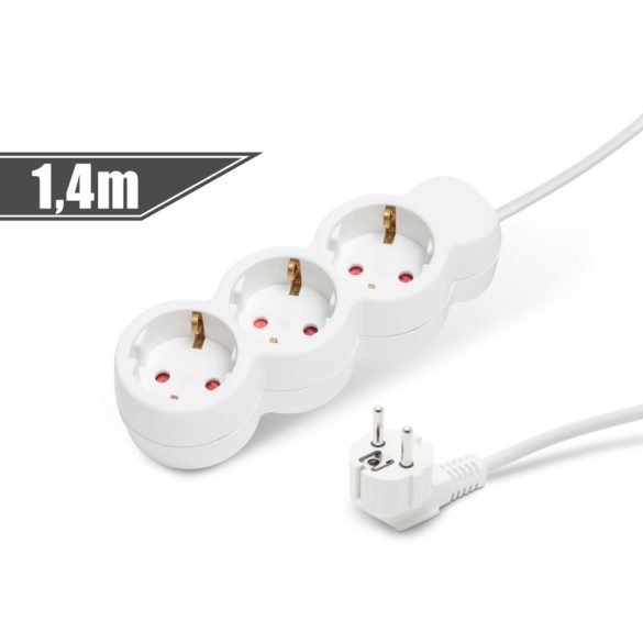 Delight 3-fach Steckdosenleiste - 250 V • 10 / 16 A - 1,4 m