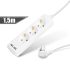 Delight Verteiler 3-fach - 3 x 1,5 mm² - 1,5 m - 2 x USB